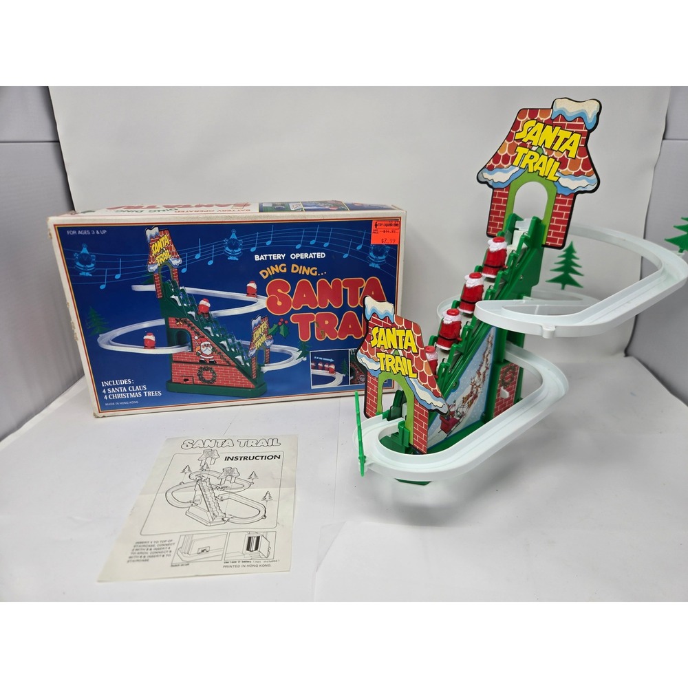 Vintage Ding Ding Santa Trail Battery Operated Toy Christmas Track AS-IS PARTS